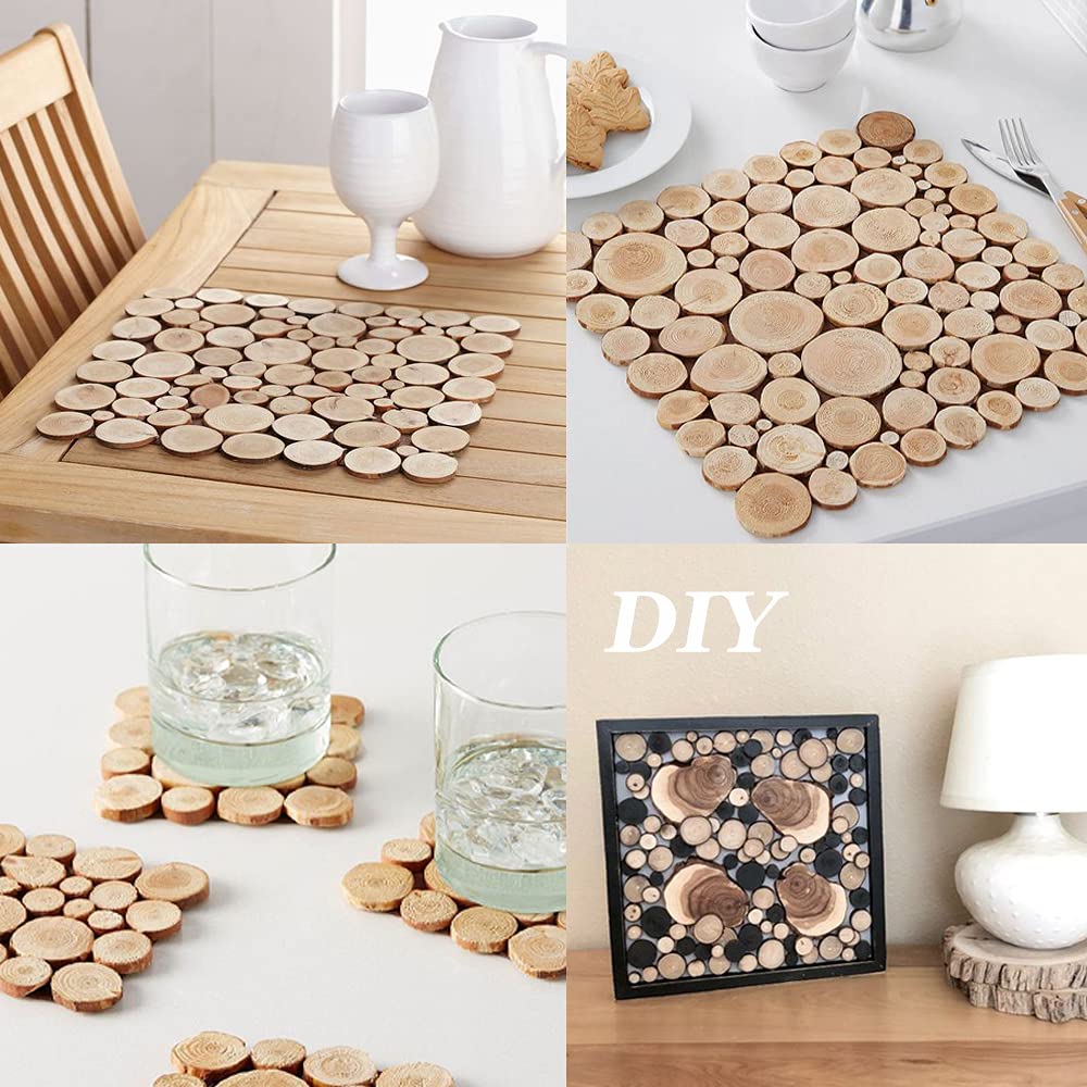 Wood Slices Tiny Log Slices Unfinished Natural 100pcs Kids Crafts Painting Toys DIY Wedding Home Centerpieces 1.5-2.5cm