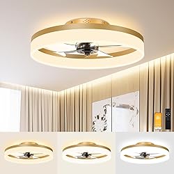 VOLISUN Low Profile Ceiling Fans with Lights and