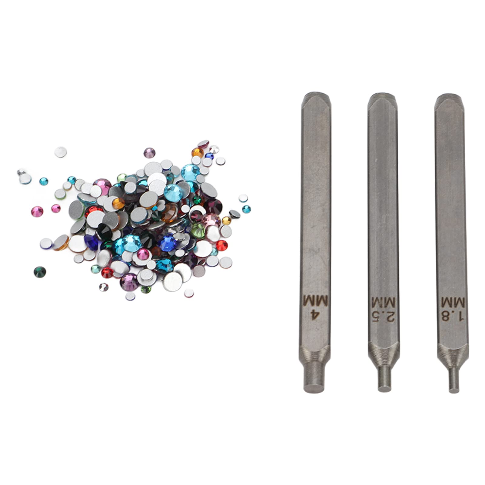 Metal Stamping Punches, Colorful Rhinestones Jewelry Metal Stamping Tool for Making Bracelets Pendants Key Chains Decor