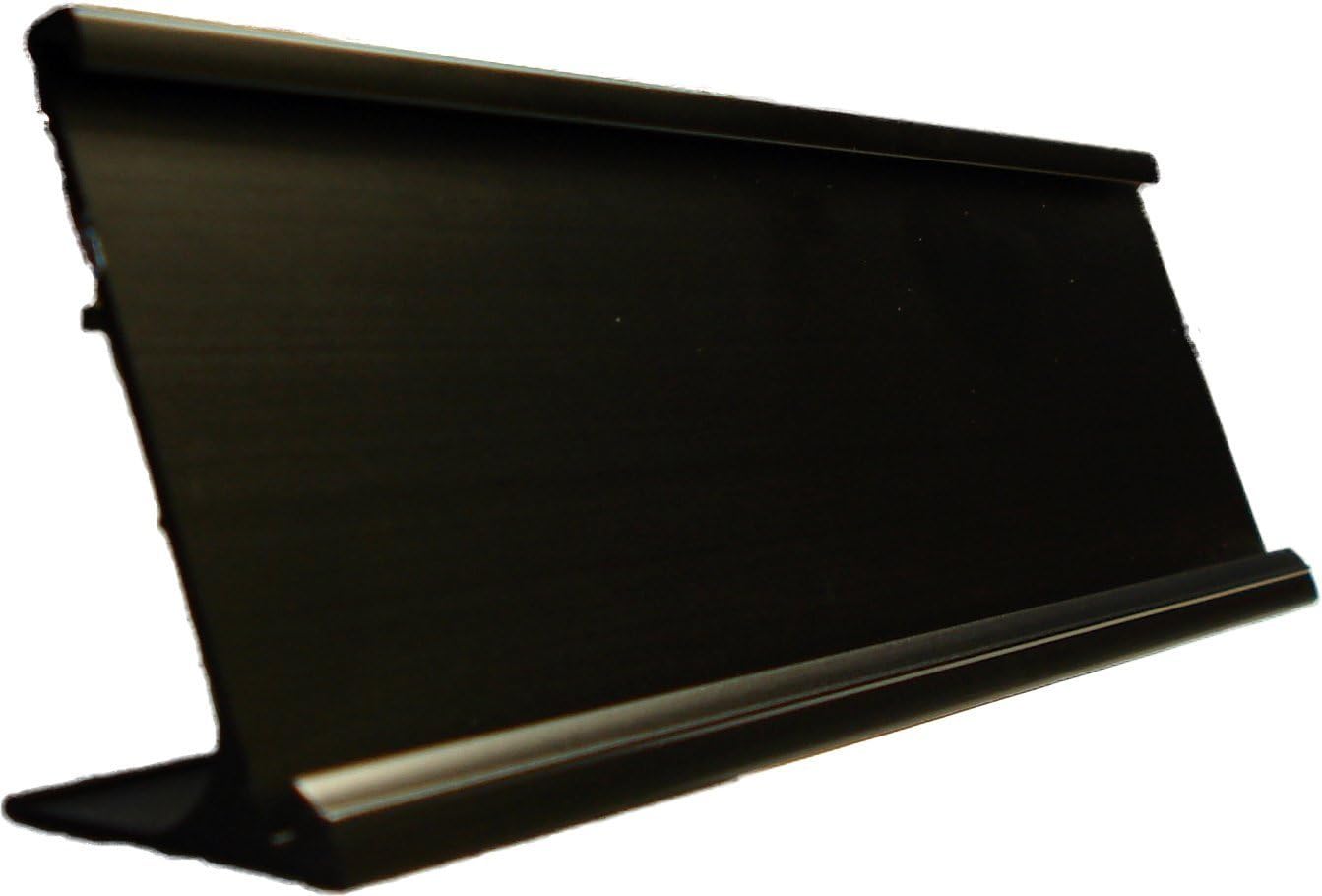 2" x 8" Name Plate Desk Top Holder Black Nameplate Made in