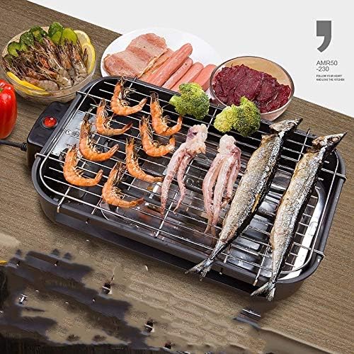 review Zcm Electric Grills Household Electric Barbecue Machine Multifunctional BBQ Furnace Electric Grill Smokeless BBQ Grill (Color : Black)