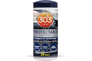 303 Products Automotive Protectant Wipes - Helps Prevent Fading & Cracking, Repels Dust, Lint & Staining, Superior UV Protection & Restores Lost Color, Exterior & Interior Car Cleaning Supplies