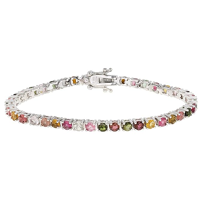 Buy JTV MultiTourmaline Sterling Silver Bracelet 6.50ctw at Amazon.in