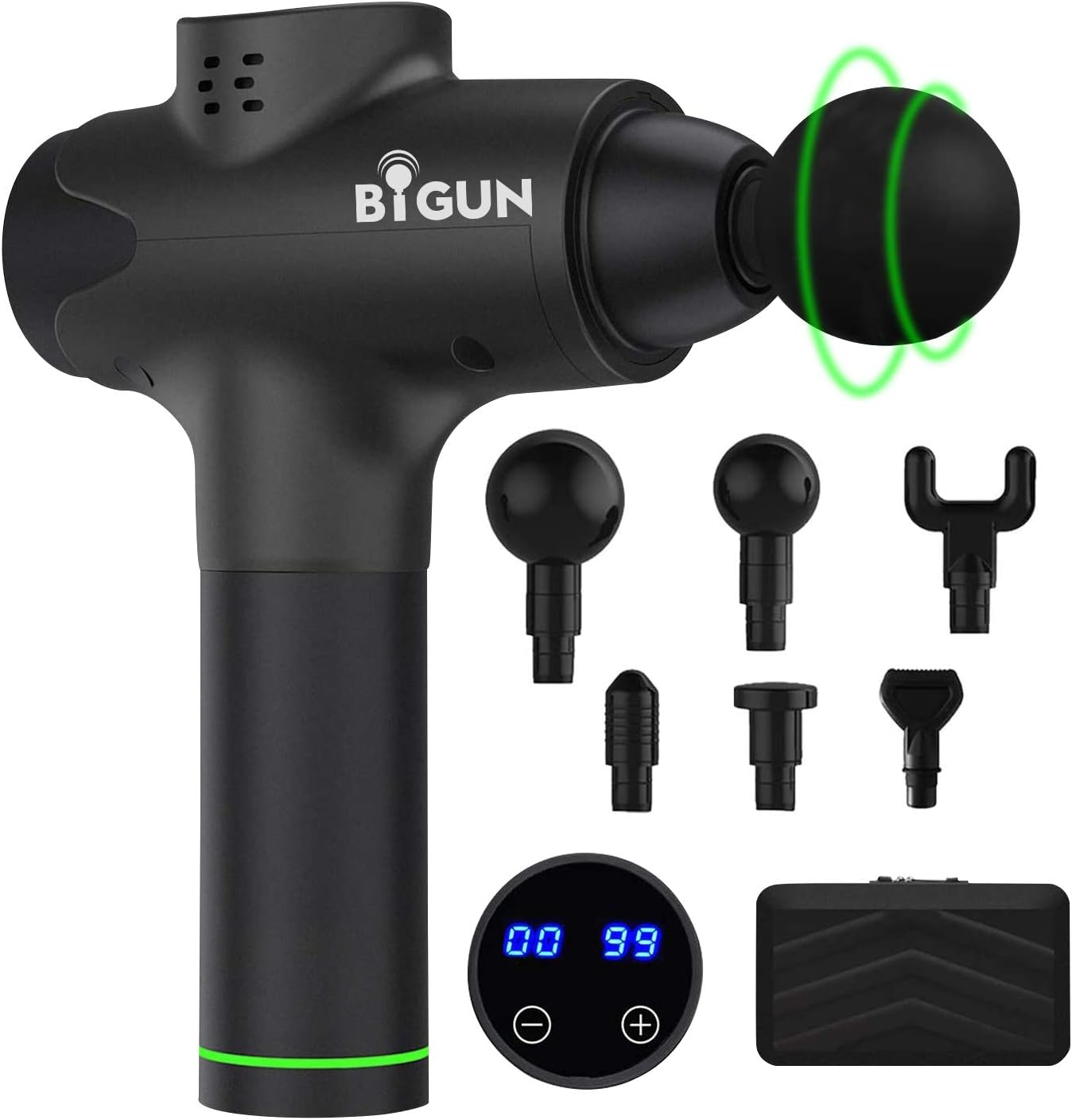 Deep Tissue Muscle Massage Gun - Massage Gun for Athletes - Massager Gun with 10-Speed Levels - Body Massager Handheld with 6 Massage Heads - Percussion Massage Gun for Gym & Home