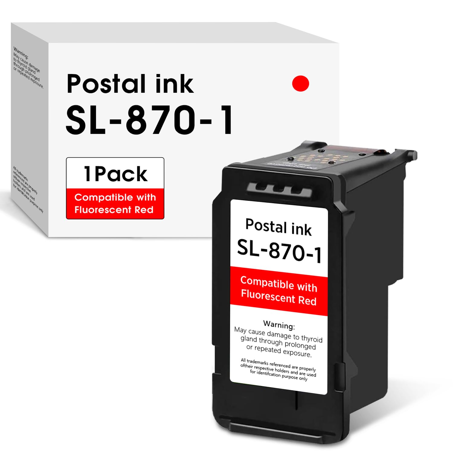 Photo 1 of fannster High Capacity SL-870-1 XXL Red Ink Cartridge Compatible with SL870-1 SL8701 XXL Fluorescent Red Ink Replacement for Pitney Bowes SendPro Mailstation Postage Meter (CSD1) 1-Pack (1×16ML)