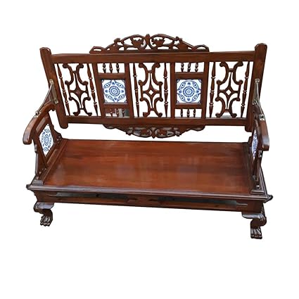 S K modern art Pure Teak Wood Double Side Back Swing + Sofa