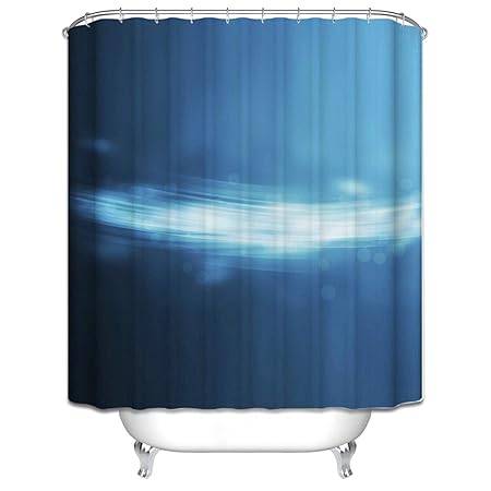 LOUMVE 90x180 cm Duschvorhang Antibacterialflackern Blau Anti Schimmel Badezimmervorhang mit 12 Duschvorhangringen