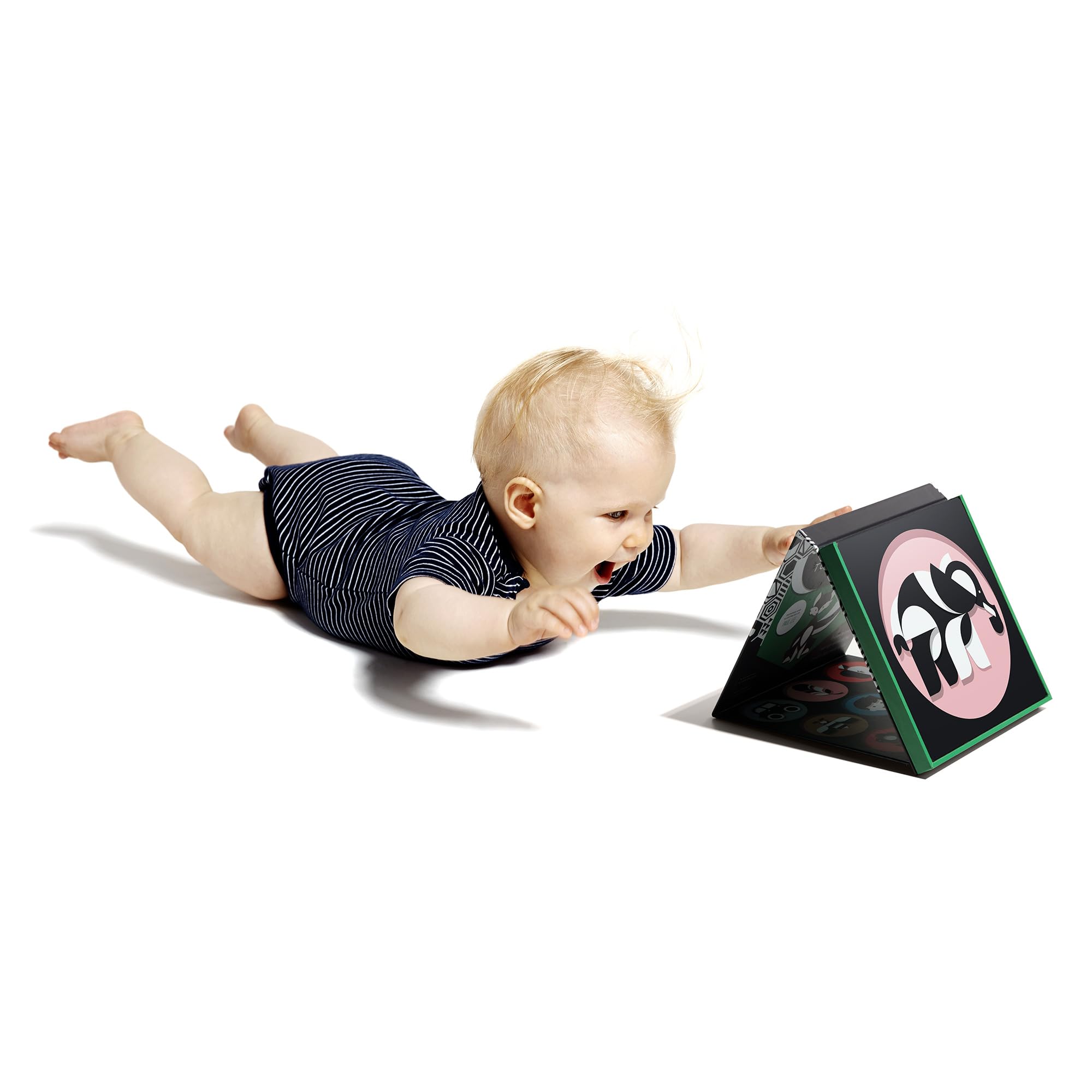 Tummy Time Playboard + Art Cards: Brain Development Montessori Sensory High Contrast Cards and Mirror