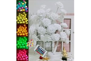 LEHAHA Night Light 16 Colors Changing Rose Flower Tree Table lamp with Remote Control Christmas Birthday Gift for Girl Kids Women for Holiday and Party Home Room Decoration（ 32Led）