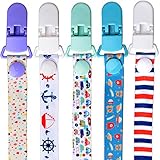 Pacifier Clips,Raniaco 5 Set of Pacifier Clips Fits Most Pacifiers -Unisex Gift Set for Baby (5 Pack)