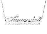 AOLO Alexandra Heart Name Necklace Silver Stainless