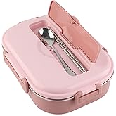 CHICIRIS Lunch Box Portable Box 4Grid Food Storage Container for Adult with Heat Preservation, for Office, Classroom, Family (Four-compartment lunch box with soup bowl