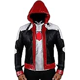 Lasumisura Replica Style Red Hood Men's Faux Leather Jacket + Vest