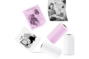 vretti Colorful Adhesive Thermal Sticker Paper for TP6-S/TP6 Pocket Printer, 57mm *30mm, 3 Rolls for Journal, Photos, Notes, Kids Gift