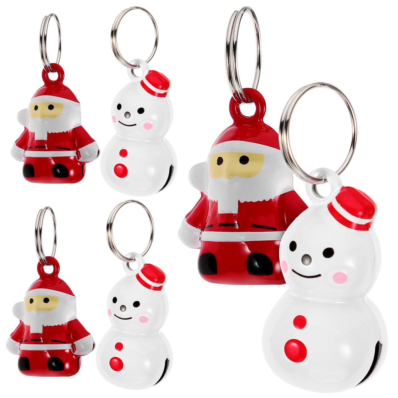 FOMIYES 6pcs Christmas Bells Keychain Bells Christmas Pet Bell Santa Claus Cat Bells Charm Kitten Collars Bells The Copper Delicate