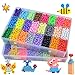 Water Fuse Beads Set 5mm 24 Colors 6000 Beads Refill Compatible Beados Magic Water Sticky Beads Art Crafts Toys for Kids Beginners (6000+ Beads Complete Set)