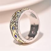 Fashion 18k Gold Ruby Sapphire Ring 925 Sterling Silver Shiny Full Diamond Ring Cubic Zirconia Promise Rings CZ Diamond Multi Row Ring Eternity Engagement Wedding Band Ring for women