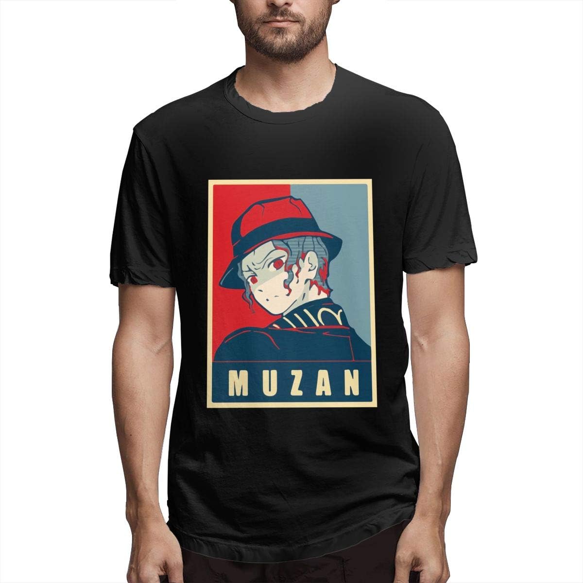 Vdaras Men's Demon Slayer Kimetsu No Yaiba Muzan Kibutsuji Short Sleeve T Shirts