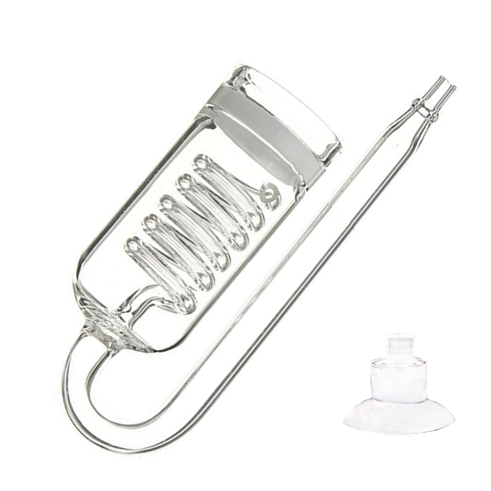 CO2 Diffuser Aquarium, Efficient Carbon Dioxide Reactor, Aquatic Plant Carbon Dioxide Atomizer for Aquarium Plants Marine Fish Tanks, U Shape, Solenoid Regulator Moss CO2 Atomizer Spiral Glass Tube