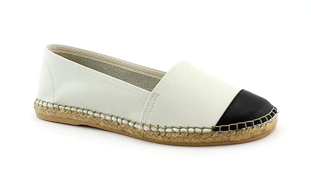 Macarena DAMA57 Hielo nergro weiß schwarz Schuhe Frau Espadrilles Leder