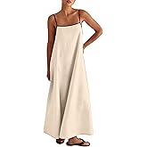 ANRABESS Womens Summer Maxi Dress Casual Spaghetti Straps Sundress Flowy Long Dresses with Pocket 2026 Beach Vacation Outfits