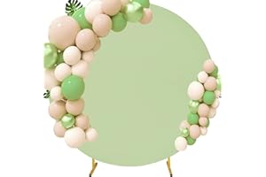 FIVENL 7.2FT Round Wedding Arch Cover for 7.2FT Circle Arch Stand, Thick Polyester Fabric Adjustable Circle Arch Backdrop Cover for Wedding Birthday Party Baby Shower Photography Decoration（Sage Green）