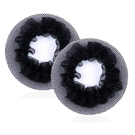 Mollensiuer 8pcs Reusable Bun Hair Nets Elastic Flower Edge