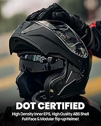 ILM Motorcycle Dual Visor Modular Flip up Full Face
