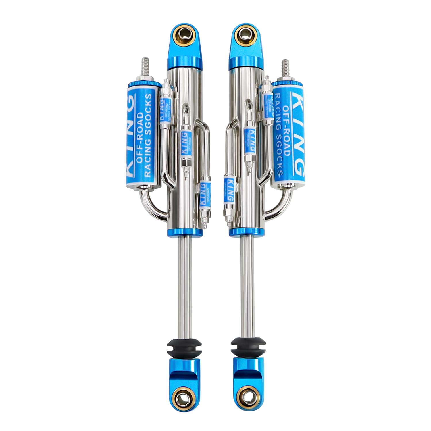 Photo 1 of 1/10 Simulated Negative Pressure Damper Shock Absorber Metal Decoration for RC Crawler UT4 TRX4 RR10 Wraith DIY Upgrade (Blue 105mm 2Pcs)
