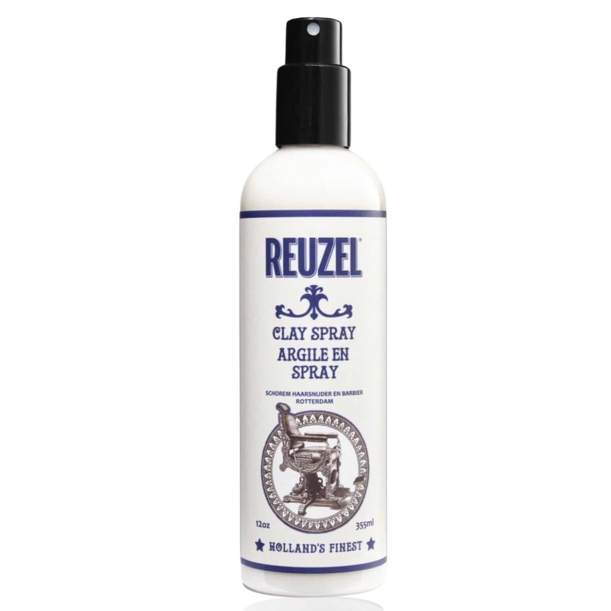 Reuzel Clay Hairspray For Men - Fragrance Free - Helps Control Frizz - Adds Texture And Definition - Helps Achieve Dry, Gritty, Lived-In Look - Flexible Hold - Suitable For All Hair Types - 12 Oz