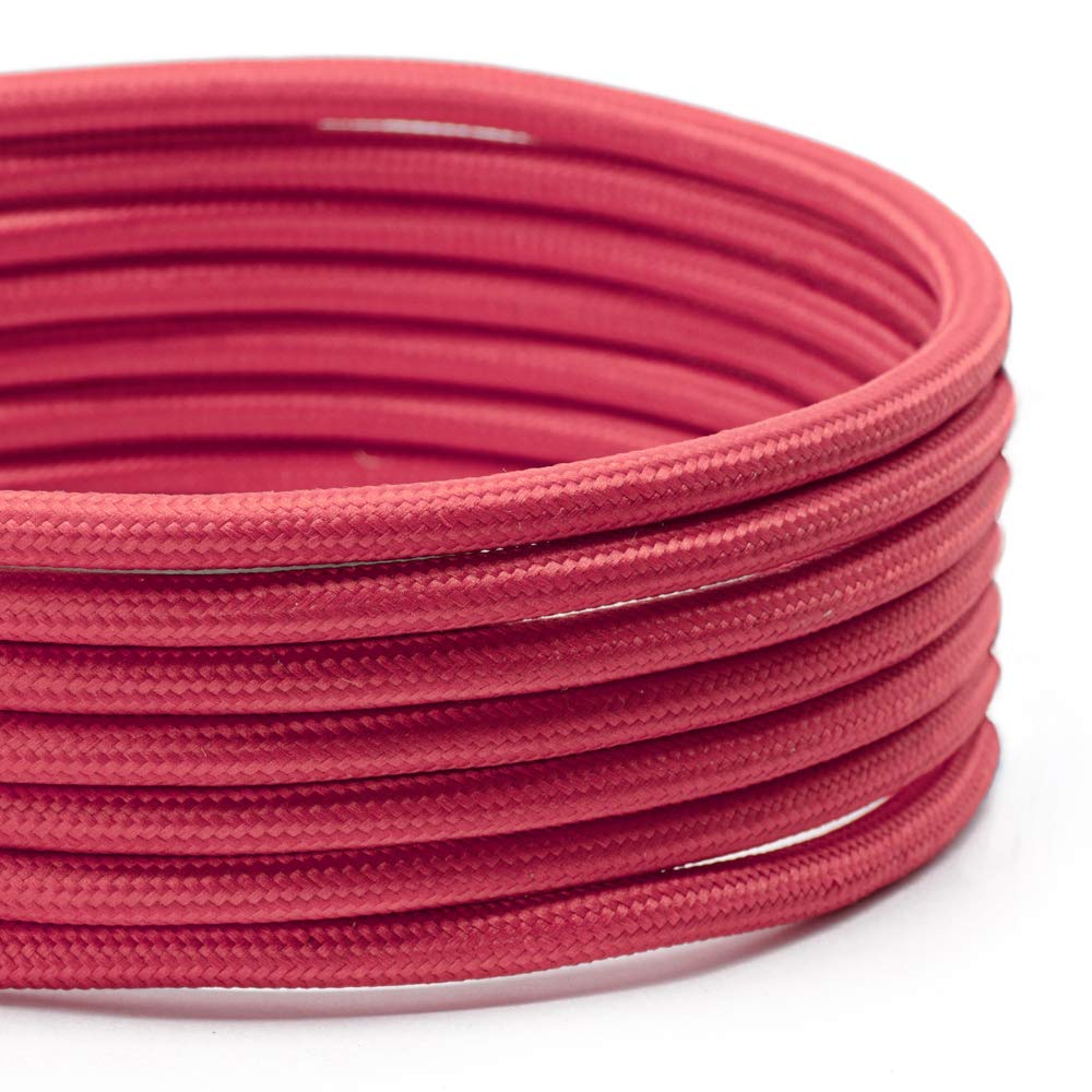 TheCable.Store 3 Core Round Red Flex Cable 0.75mm Vintage Fabric Braided (3 Meters) — image 1