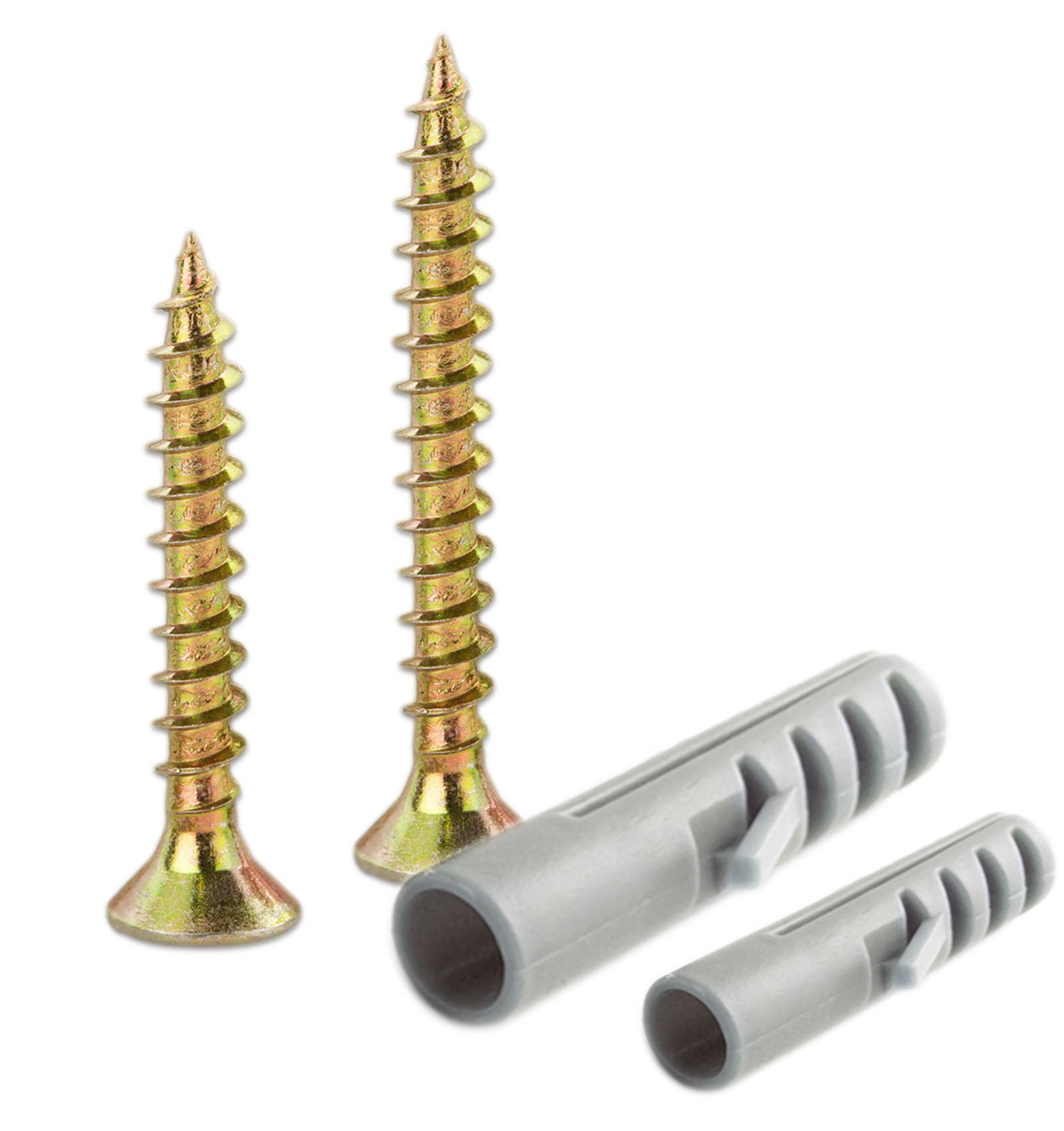 TOPYWMSP Screws and Wall Plugs Set,Zinc Galvanized Self Tapping M4 M5 Screws and M6 M8 Wall Raw Plugs for Masonry Brick Concrete Wall and Repairing, Drilling, Mounting, Building, Furniture,DIY(50pcs)