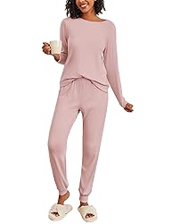 Ekouaer Womens Ribbed Knit Pajama Sets 2 Piece