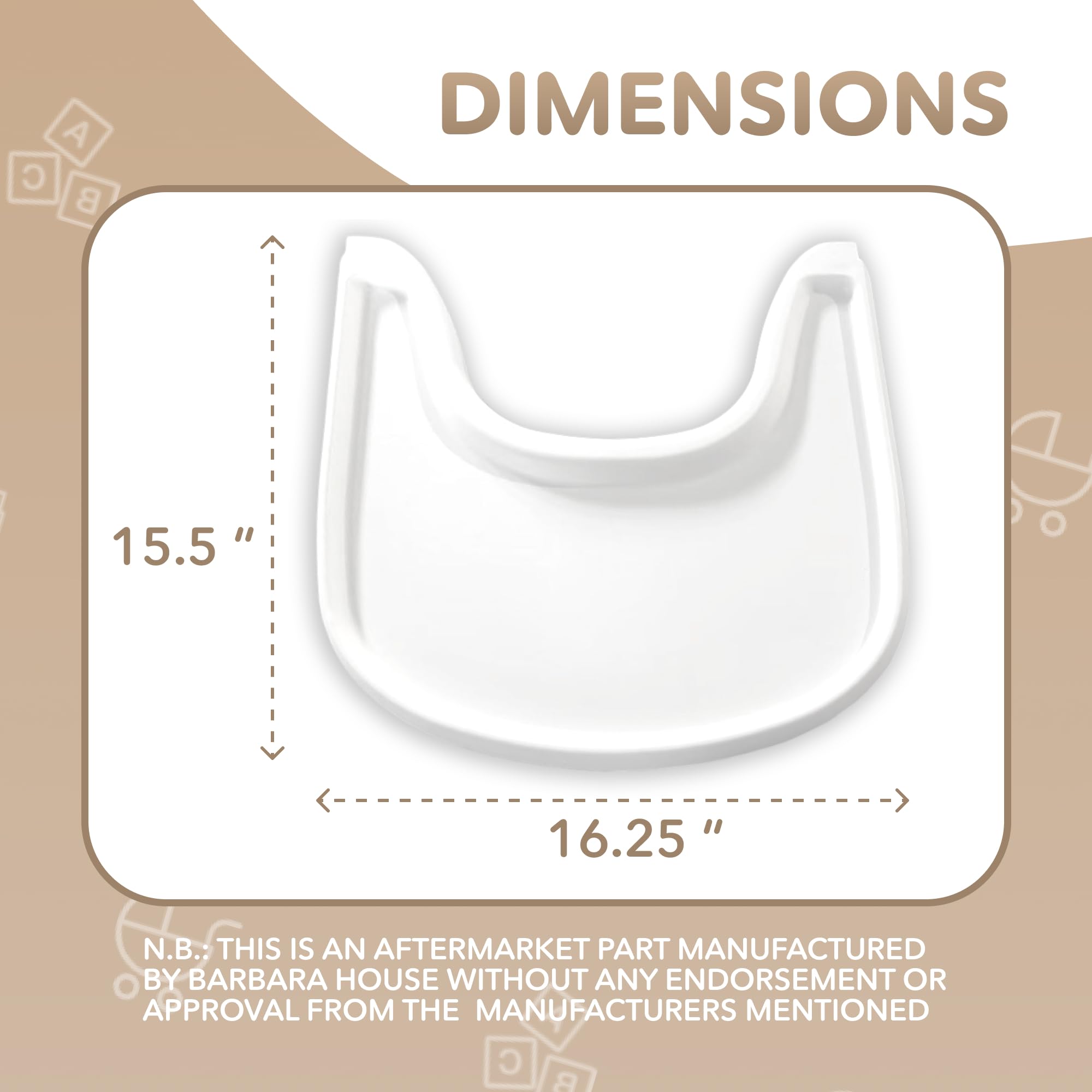 High Chair Tray Compatible with Stokke Trip Trap Chair, Matte White - Ergonomic Curved Design - BPA-Free, Easy to Assemble