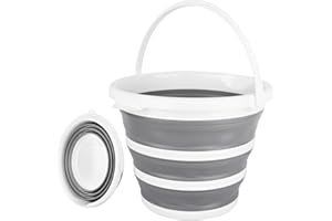 10L Collapsible Bucket with Handle, Foldable Mop and Car Wash Bucket for Outdoor Cleaning Washing Camping, Portable Water Pai