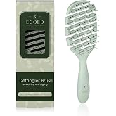 Detangler Hairbrush, Soft Bristle Detangling Brush, Quick Smoothing (Green) | for Fine, Straight, Wavy, Short Hair, Dry and Wet, for Women and Men, Eco-Friendly &amp; Sustainable Material