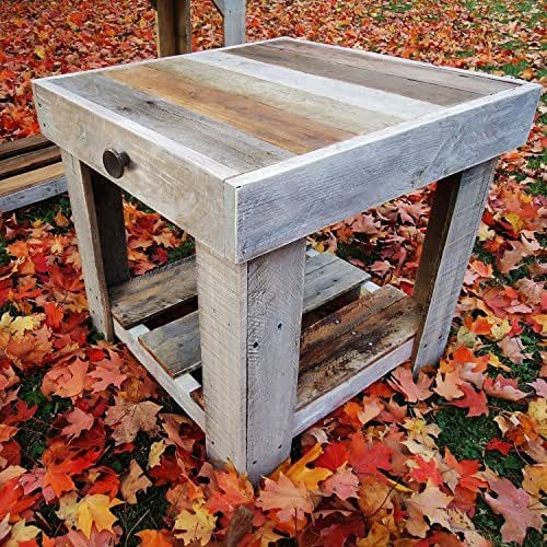Reclaimed Wood End Table Handmade Products