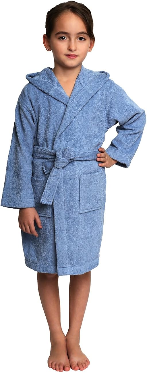 TowelSelections Girls Beach Cover-up, Kids Hooded Cotton Terry Pool Cover-up: Clothing