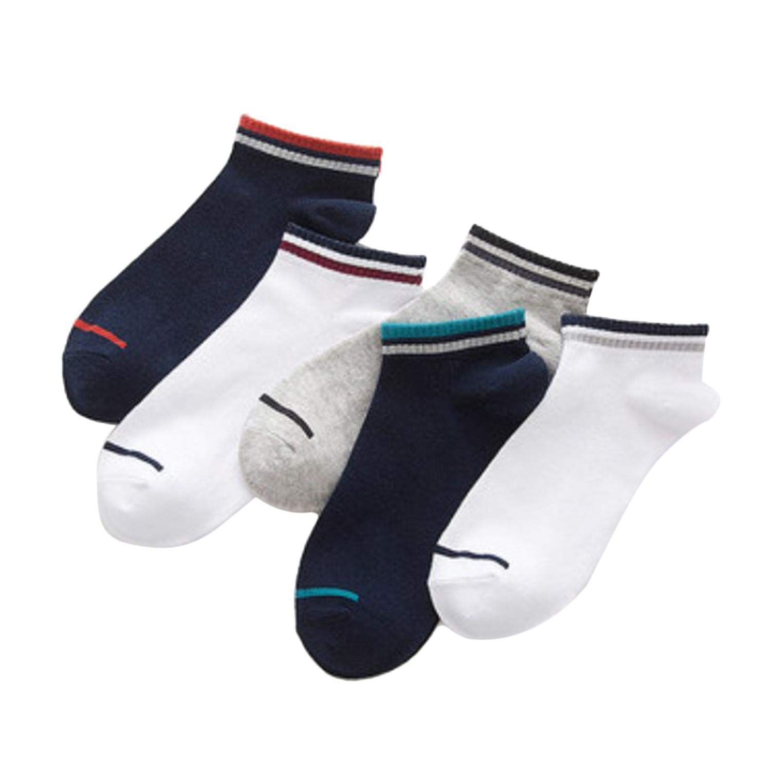 AMIUBO 5 Paare Männer Jungen Casual Rutschfeste Breathable Bequeme Unsichtbare Bootssocken Socken