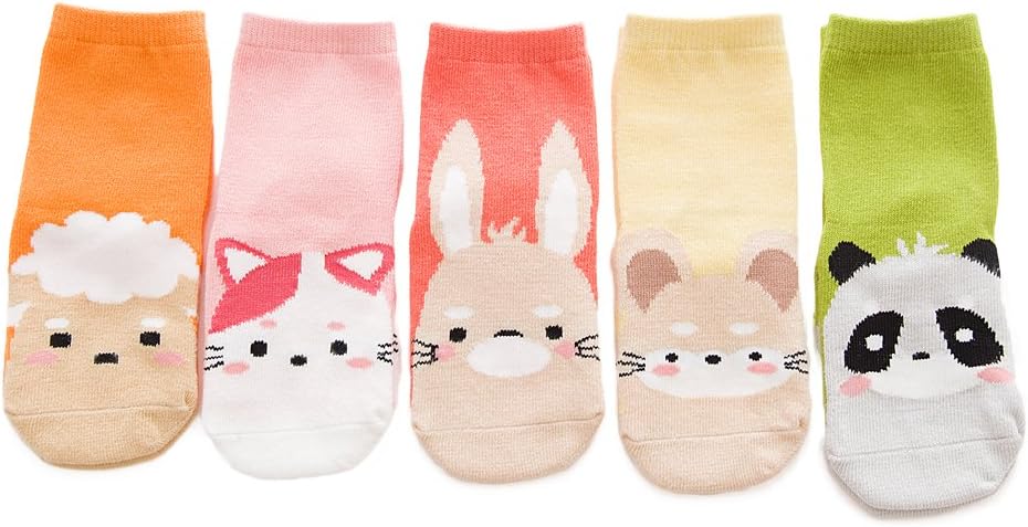 Cute Todddler Baby Socks Girls Boys Cartoon Animals Autumn and Winter Cotton Socks for Babies Kids 5 Pairs
