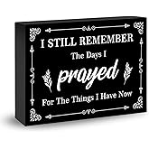 EoffIvan Christian Gifts For Women Men Wooden Sign Decoration Religious Spiritual Gifts Home Decor Living Room Book Shelf Decor I Still Remember The Days Sign Bible Verse Farmhouse Decoration