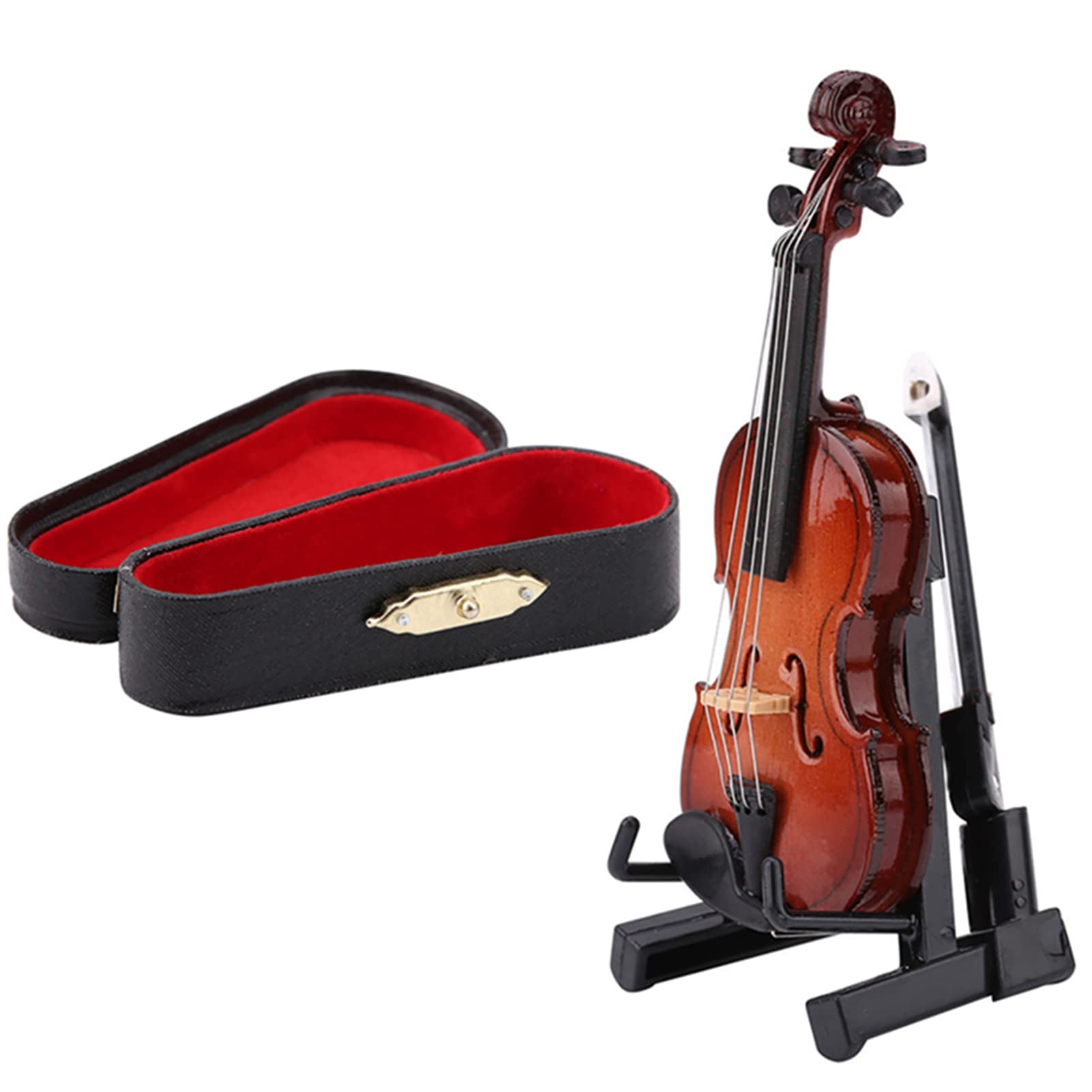 Yosoo Health Gear Miniature Wooden Violin Display Ornament, Small Violin Joke Musical Instrument Home Decor