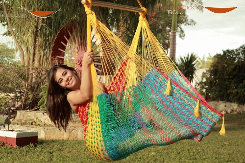 Extra Large Mayan Chair Hammock XXL Thick Cord -MULTICOLOR in NYLON
