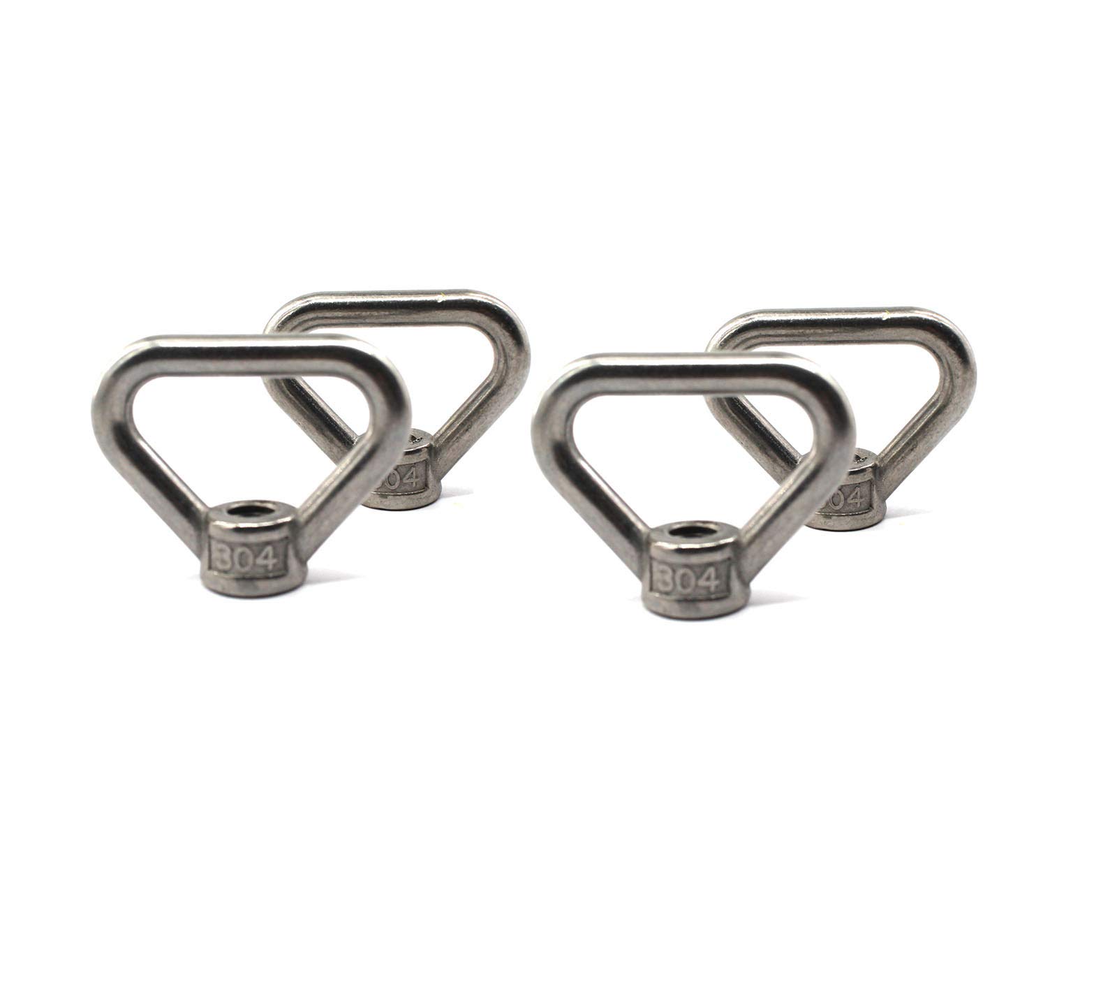 4 pcs of M10 304 Stainless Steel Heavy Duty Lifting Eye nut Triangle Shaped Screw Fastener