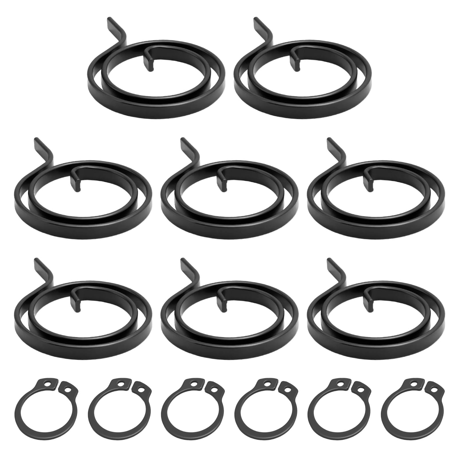 8-Pack Door Handle Spring Repair Kit - 2-Turn 2.5mm Thick Lever with Rose 6 Circlips for Internal Home Door Replacement