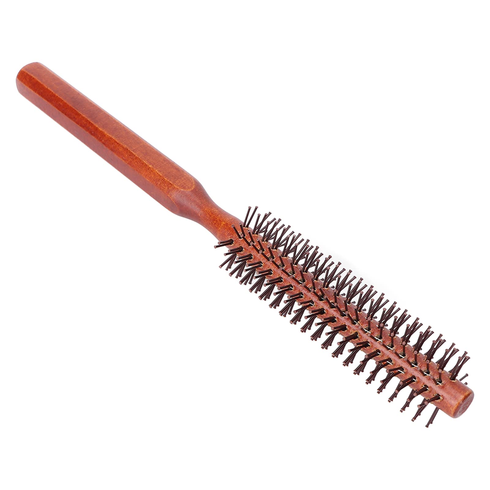 Wooden Round Hairbrush for Short Hair - Unisex Curling & Styling Tool for Blow Drying & Home Use