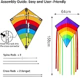 AESTEMON Kite for Kids Rainbow Diamond Kite Easy to Fly 64 x 75 cm 80 m Line view 4