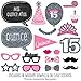 Big Dot of Happiness Quinceanera Pink - Sweet 15 Birthday Party Photo Booth Props Kit 20 Count
