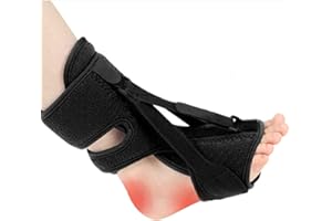 TNDCKP Adjustable Night Splint for Plantar Fasciitis Relief – Foot Brace for Heel Pain, Achilles Tendinitis, and Planter Facetious – Comfortable Night Support for Women and Men (Black)