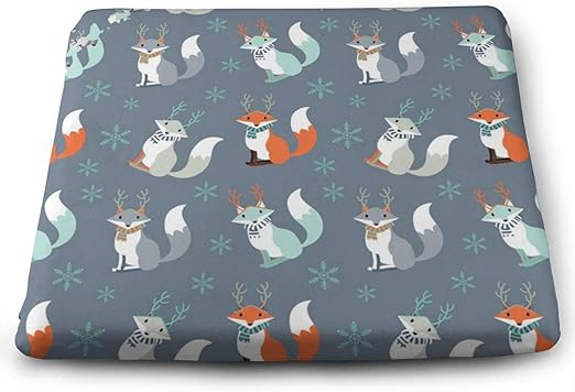 Amazon Co Jp キツネ 座面クッション おしゃれ 低反発 座布団 人気 高級感 記憶泡 スクエア クッション 滑り止め付き 厚い チェアパッド 通気性 椅子 クッション ホーム キッチン